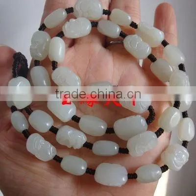 jewels jade Hetian jade jade necklace male eighteen Arhats handmade Jade Pendant Necklace Chain Lanyard Mens Genuine jade stone