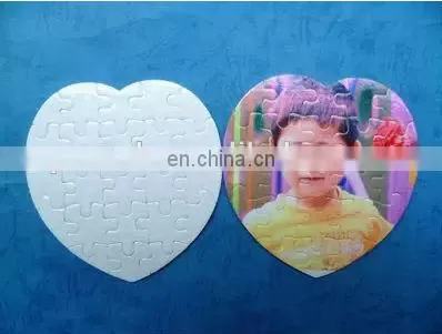 sublimation heat transfer heart shape paper jigsaw