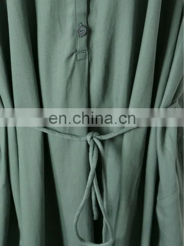 CHEFON Shirt maxi dress with sleeves