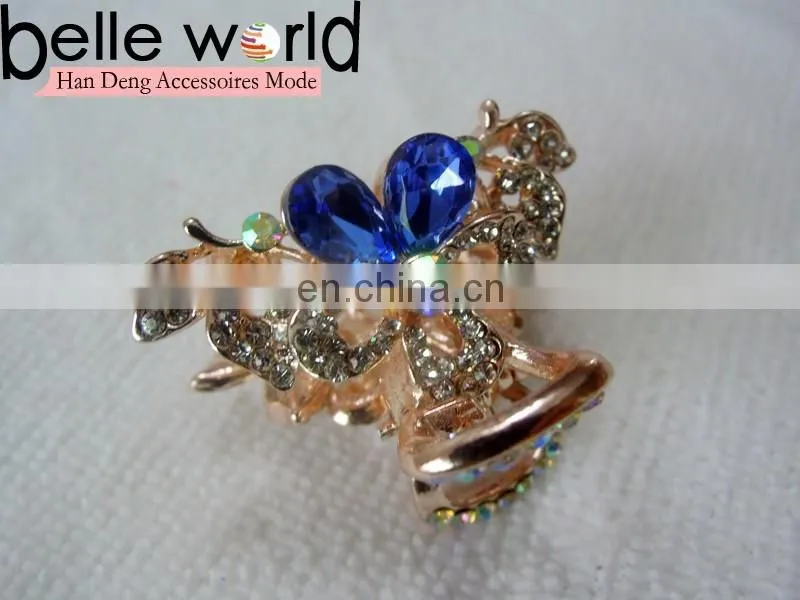 High Quality Flower Rhinestone Jewel Small Hair Claw Clips for Wedding
