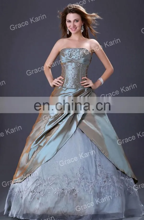 Sexy Grey Wedding Dress Bridal Gown Stock CL4522