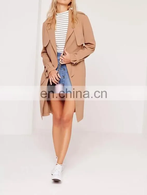 Custom design camel wool coats ladies long coats latast pant coat design
