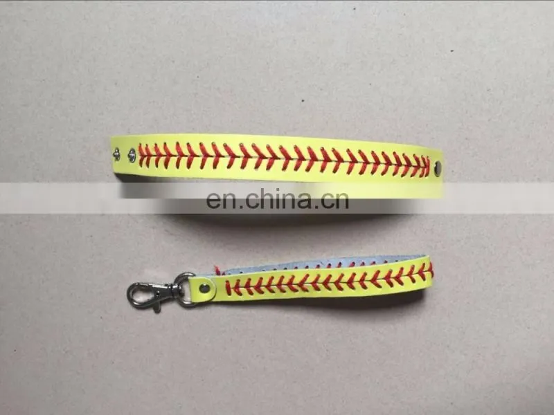 Popular Cheap Leather Sports Softball Bracelet