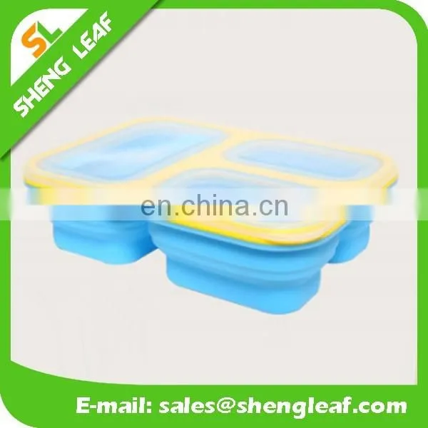 -collapsible lunch bowl 3-compartment silicone lunch bowl