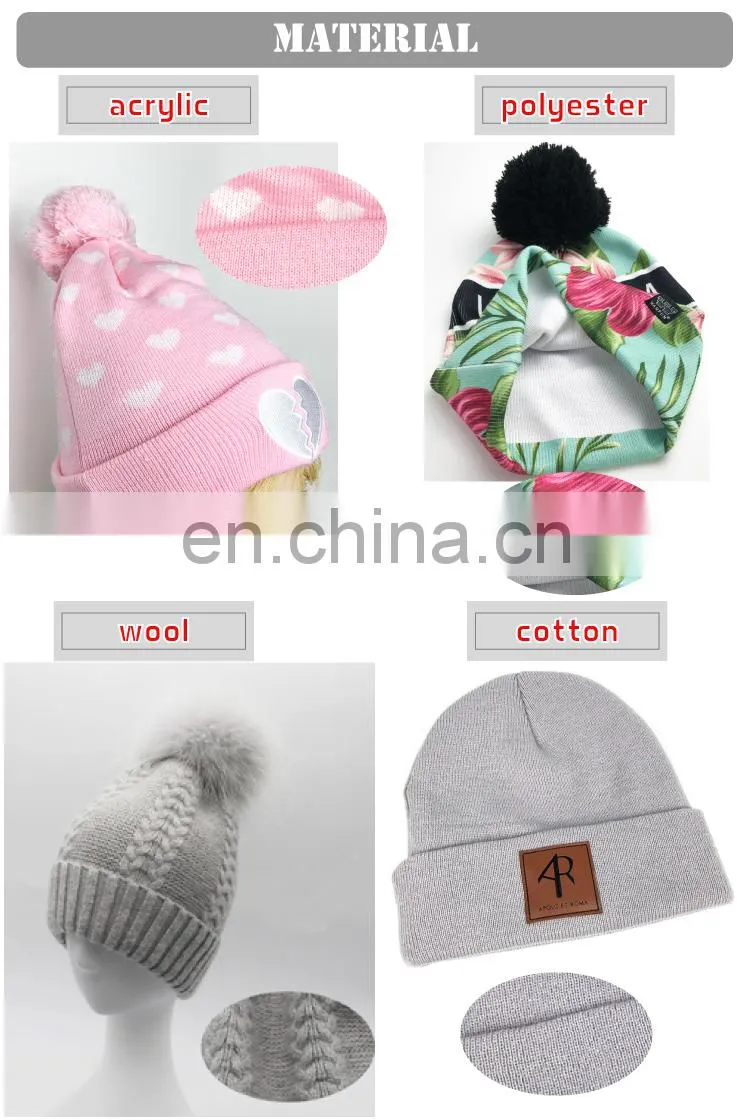 Wholesale men's merino wool knit beanie hat
