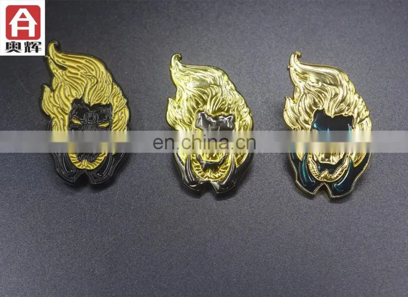 Newest brass custom size hand embroidered badge