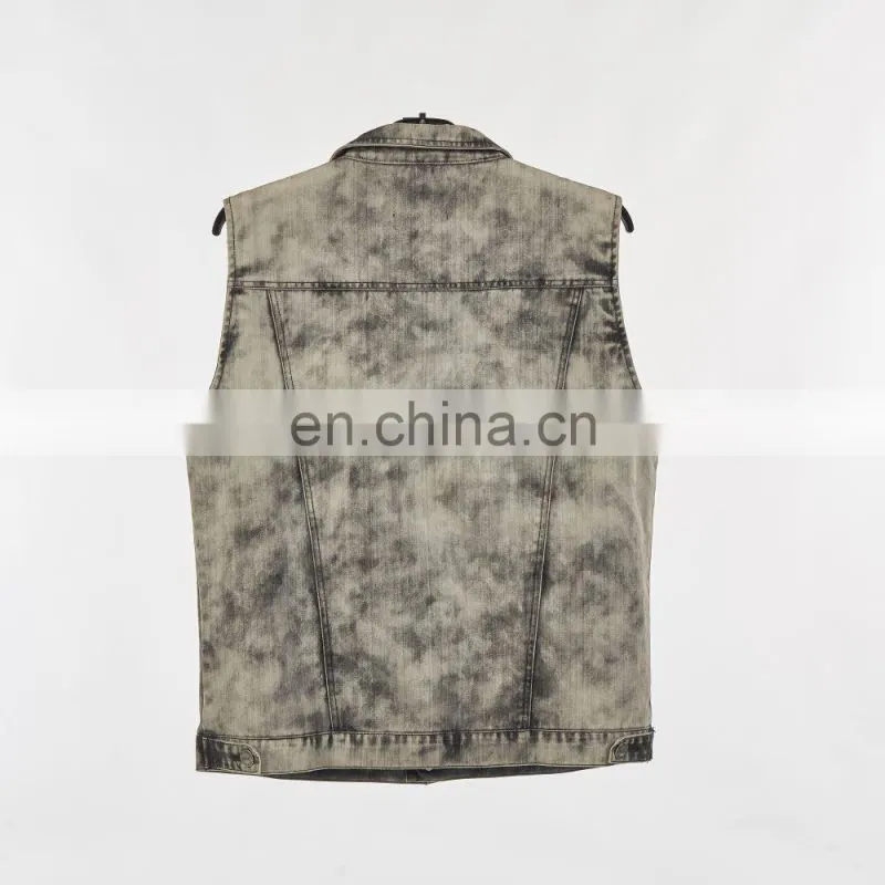 DiZNEW Wholesale Vest Fashion Grey Men's Denim Jeans Waistcoat