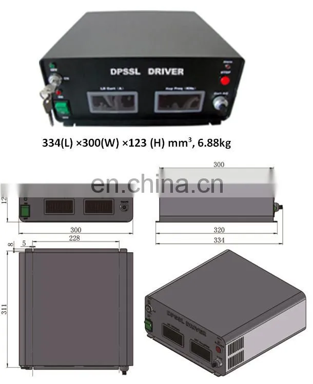 High Peak Power 400uJ/ 2W IR 1064nm AOM/ Actively Q-switched Laser