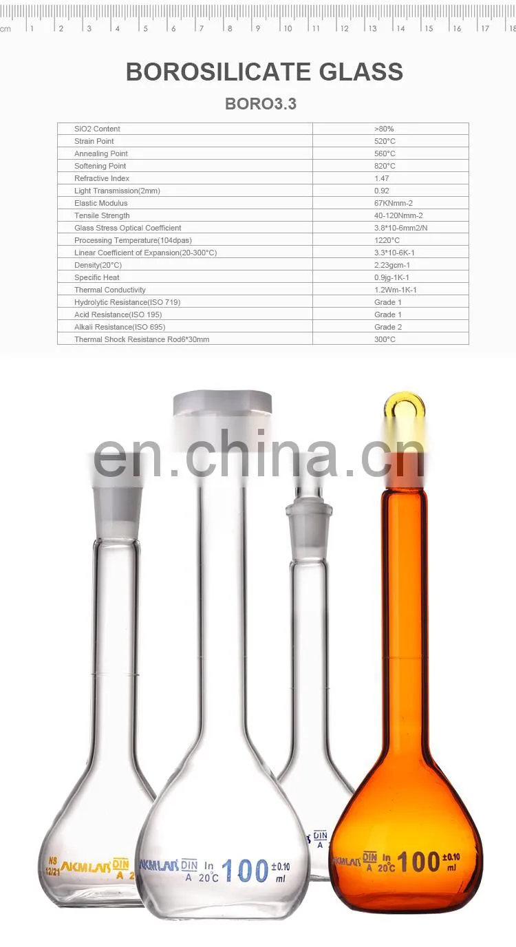 AKM LAB Glass A 100ml Volumetric Flask With Stopper