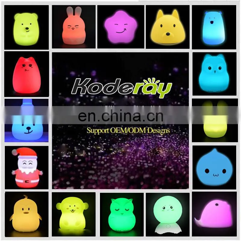 Colorful touch sensor led bedside lamps soft silicone soft baby night light for kids