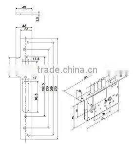 TRUST 4 Round BOLT High Security Mortise 70mm backset lock body