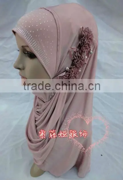A517 new styles one piece Muslim hijab 3 FLOWER islamic hijab