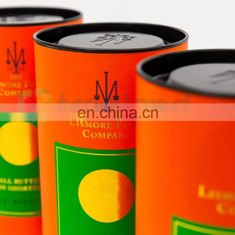 Custom Foil Stamping Paper Tube Food Packaging Biscuit Packaging Tube Boxes