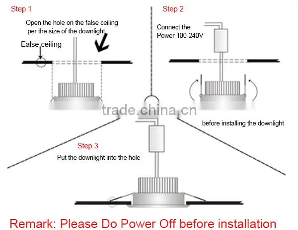 Dimmable 6inch UL Listed LED light 15w downlight