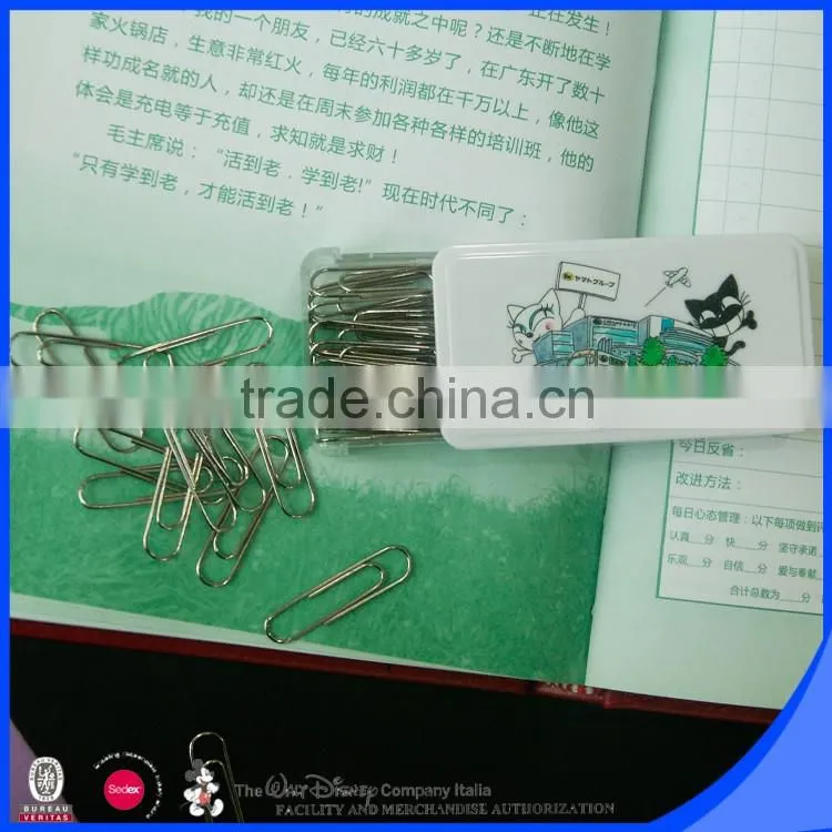 Variety color imprinted on pp box package normal paper clip silver nickel