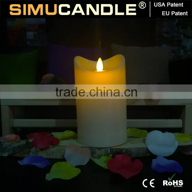 Moving Flame LED Pillar Candle with Timer and Remote control and USA & EU patent