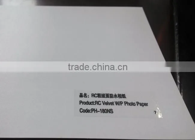 Resin coating velvet waterproof photo paper 180gsm