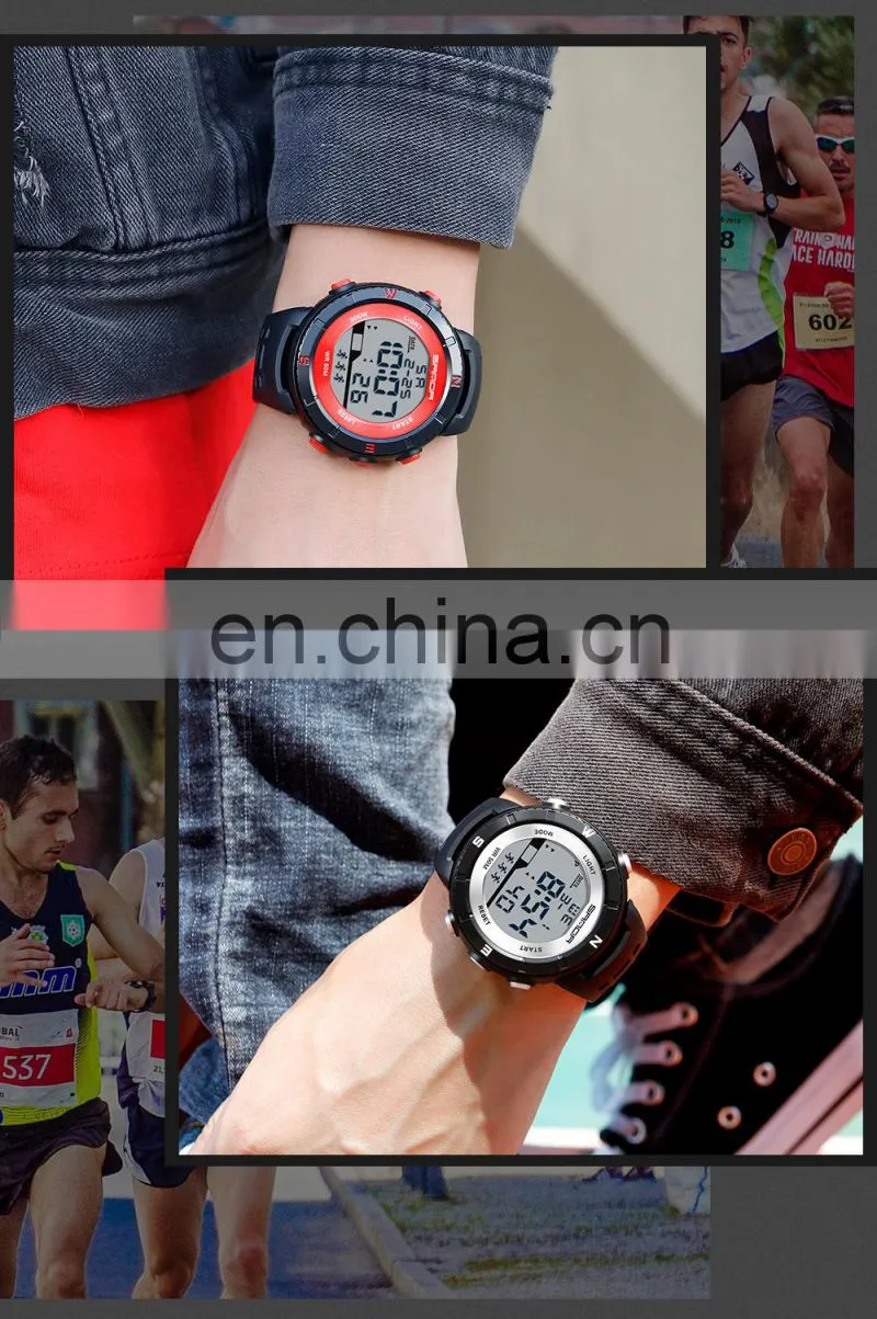 SANDA 286 High quality led display boys wristwatch luminous chronograph waterproof sport watch digital men