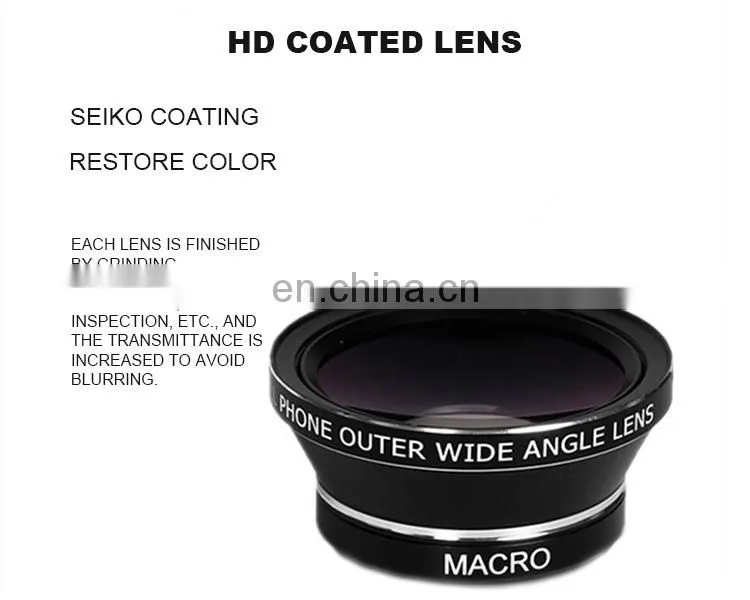 Universal Cell phone 12X Magnification Glass Fisheye Macro Wide Angle Camera Lens