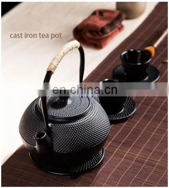 Pumpkin Tea Kettle with 2 Cups Japanese Tea Set with Stainless Steel Infuser Enamel Tetsubin Chinese Cast Iron Teapot Pot Set