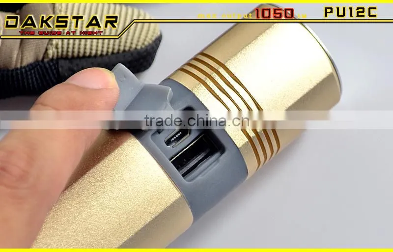 DAKSTAR PU12C 26650 battery Micro USB Multifunction Emergency Flashlight