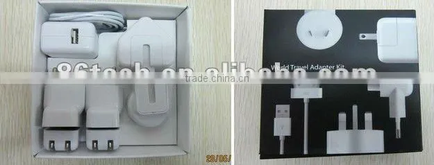 World travel charger Kit For iPhone/iPod/iPad( 1A )