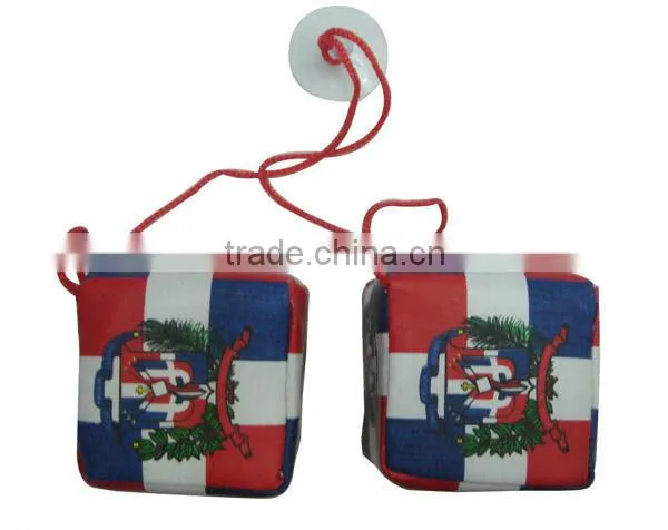 fabric dice car hanger,fabric USA flag dice, promotional gift country falg souvenirs for sport fans