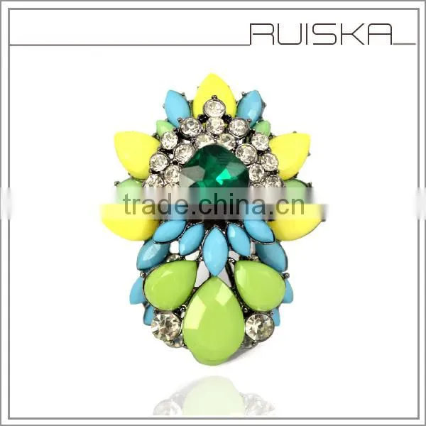Wholesale Resin Beads Shourouk Style Fashion Rings Jewelry