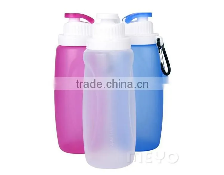 Metal buckle foldable vacuum bottle sport drinking bottle