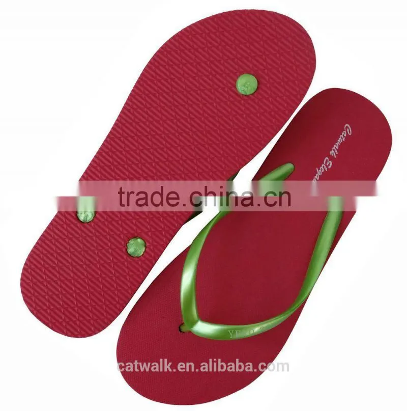 2015 Hot promotional china cheap girls slipper colorful optional flat beach shoes