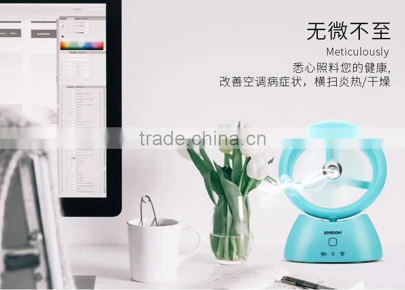 Joyroom F101 Quiet gentle huimidifying rechargeable electronic fan 1000mAh mini 75 degree rotation fan humidifier