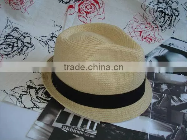 men's straw trilby hat