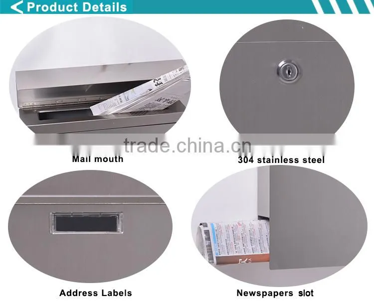 Customised Wall Mounted Stainless Steel Letterbox For Aparment