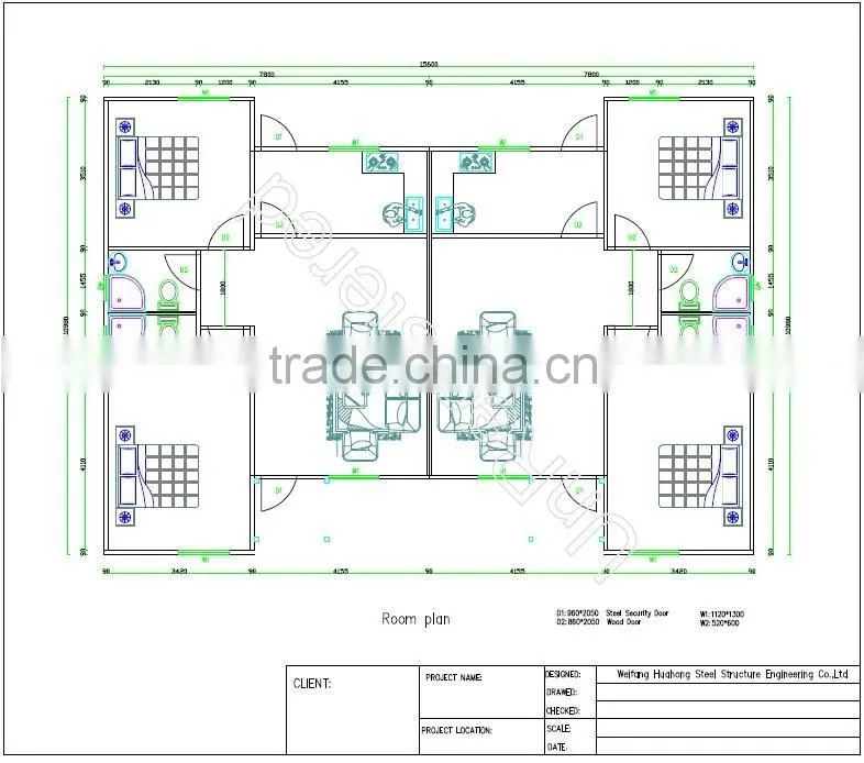 Fireproof Rock Wool and EPS Sandwich Panel Fast Assembling Prefab House