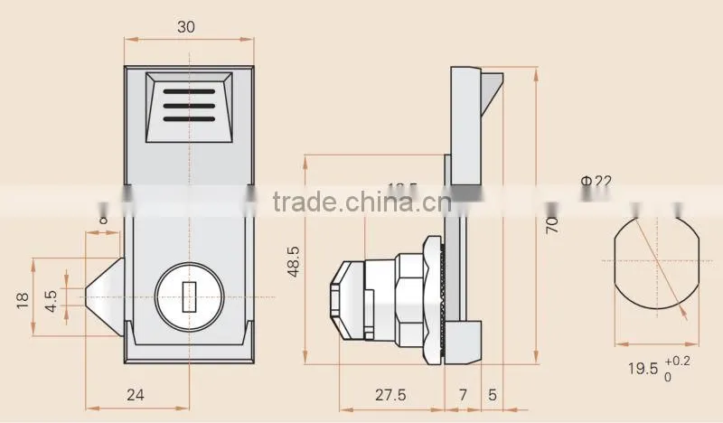 SAIP/SAIPWELL 2014 New Product Sliding Door Lock Industrial panel lock