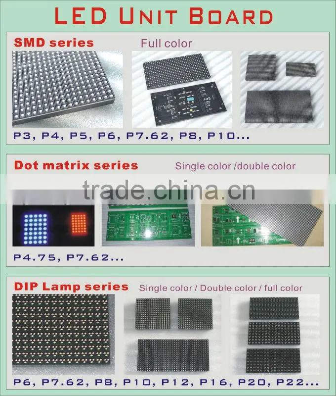 P3 smd full color 3 in 1 led unit board with high quantity