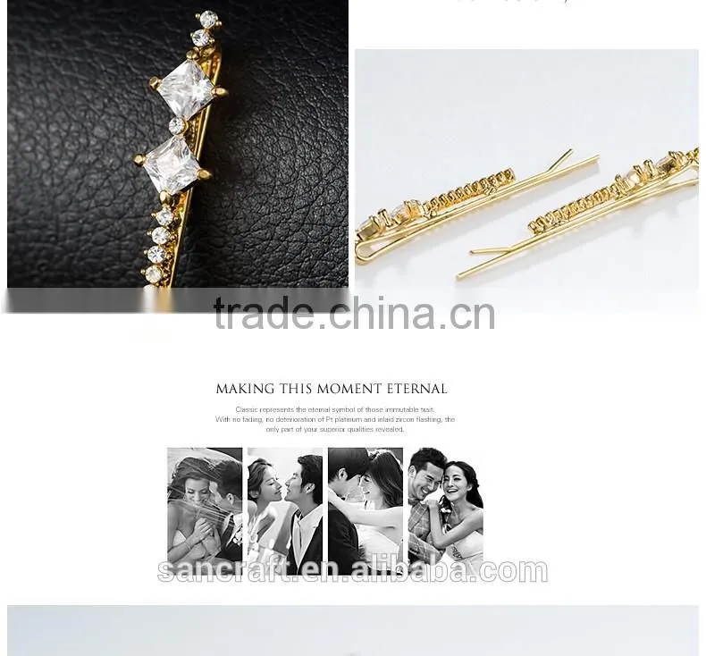 18k gold plated ladies fancy metal hair clips