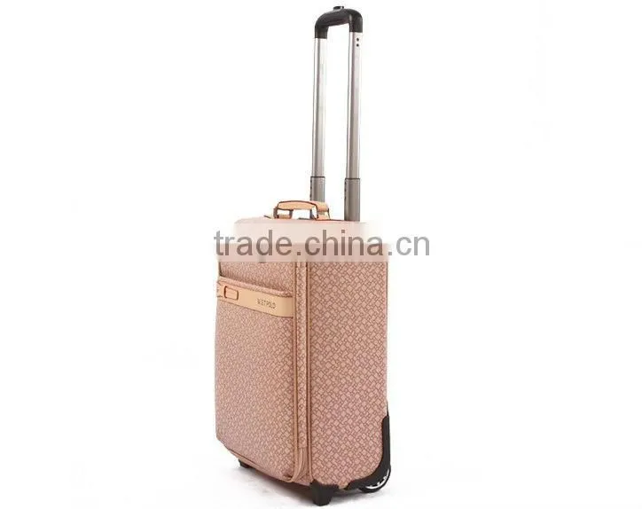 Cabin size soft luggage suitcase rolling trolley bag