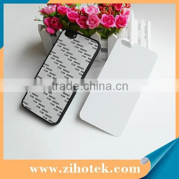 2016 Blank Sublimation Silicon case for iphone 6 plus,TPU case for iPhone 6 plus with aluminum sheet