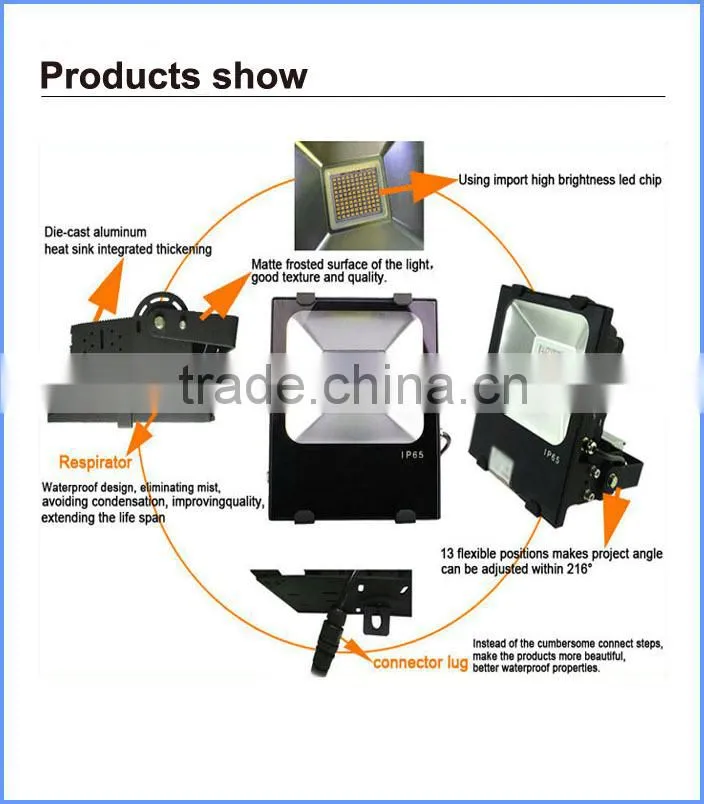 High power SMD Bridgelux led outdoor lighting led flood light 200w with Meanwell led driver