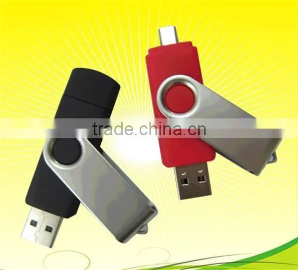 Factory Price High Quality Real Capacity Promotional Rotatable OTG USB Flash Drive 16G For All Smartphones