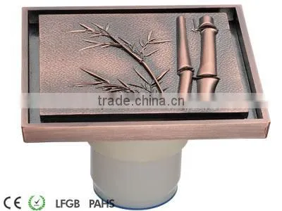 Antique Brass Square Shower Drain Floor Waste