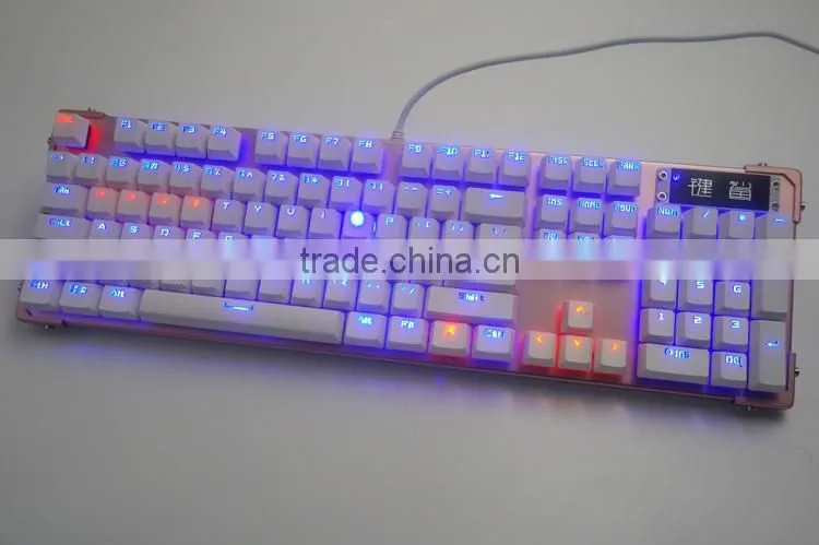 Amazing Cyan Switch Mechanical LED backlight gaming wired keyboard for LOL DOTA2 OVERWATCH