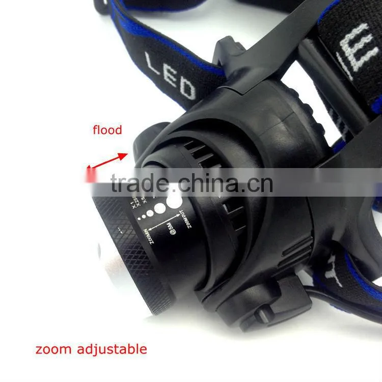 Poppas T90 xml-t6 10w rechargeable camping zoom adjustable ultra bright headlamp