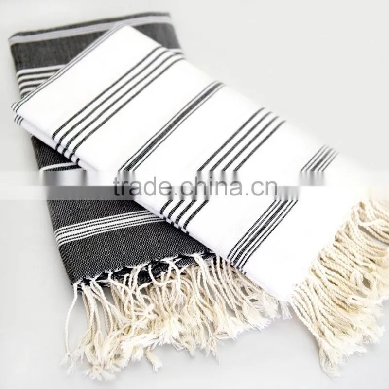Striped style 100% cotton mateiral towel 120gsm 70*150cm hammam towel