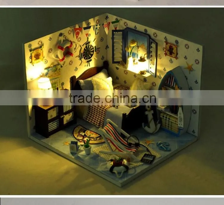 DO it Yourself Toy LED Mini Wooden House for Kids