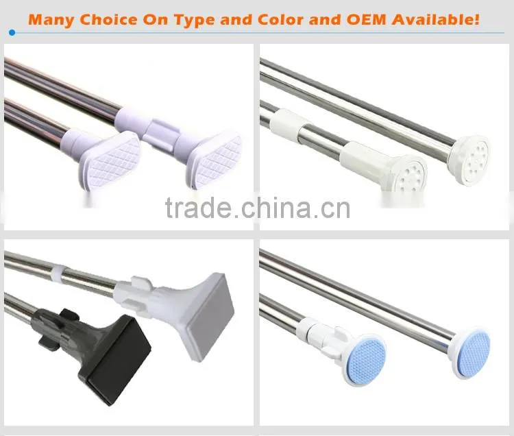 Spring Loaded Extendable Telescopic Shower rod, Adjustable Tension Shower Curtain Rod Rail Pole Rods Rails