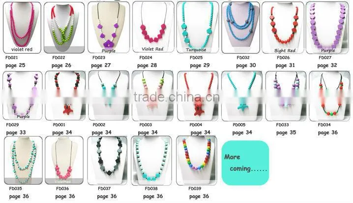Hot Sale Fashion Jewelry,Wooden Necklace/BPA Free Silicone Jewelry
