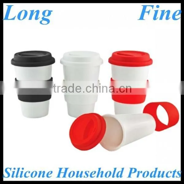 Ceramic Travel Coffee Mug Silicon Lid