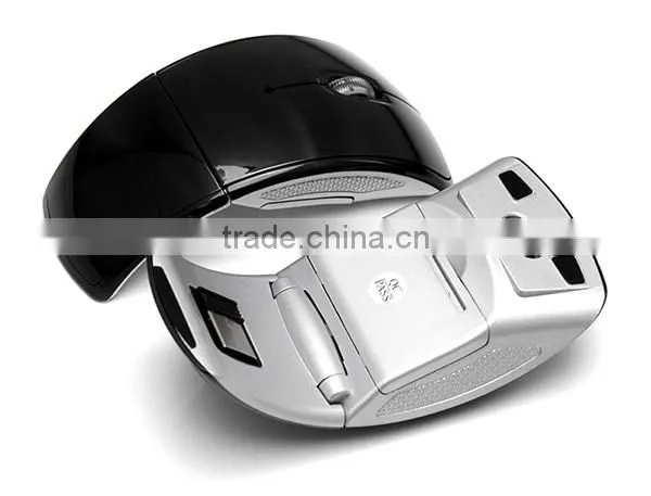 2.4Ghz Foldable Computer Black Wireless Mouse